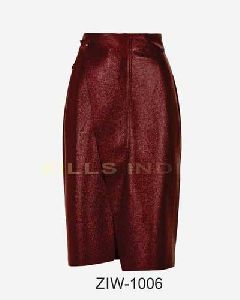Ladies Leather Long Skirt