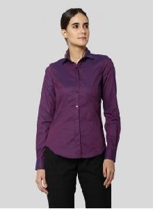 Purple Pinpoint Check Shirt