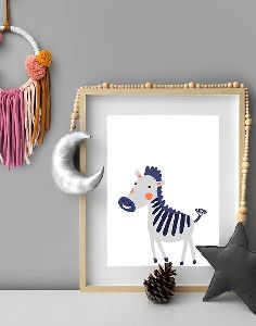 Cute Zebra Nursery Wall Art Print