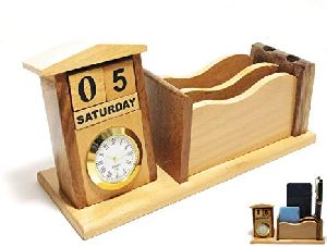 Table Clock Pen Stand