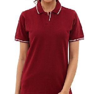 Premium Quality Women\'s Polo Neck Cotton T-Shirts with tipping