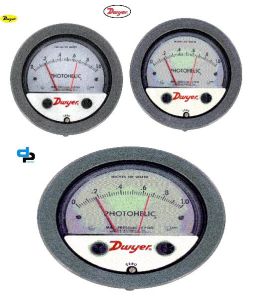 Dwyer A3025 Photohelic Pressure Switch Gauge Range 0-25 Inch W.c.