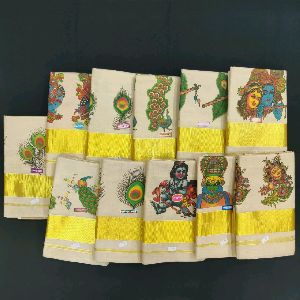 Tissue Printed Kerala Set Sarees