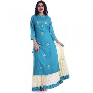 Blue Kurti Palazzo Set