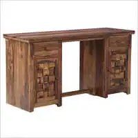 Solid Wood Writing Table With 2 Doors &amp; 2 Drawers