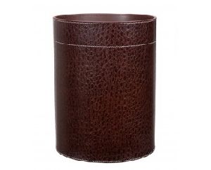 Croco Brown Highshine Leather Waste Paper Basket