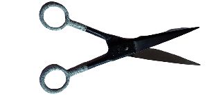 Hair Black Cotted with White Pvc Handle Scissors