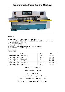 Programmable Paper Cutting Machine