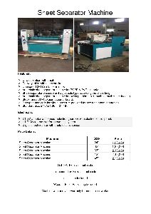Sheet Separator Machine