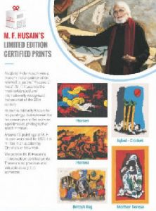m f husain certified prints Catalogues