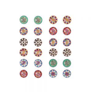 Shining Multi Color Button Style Earrings