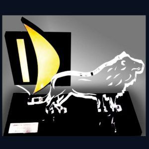 2D Illustrated Lion Acrylic Trophy