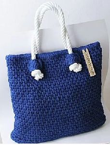 Crochet Blue Handbag