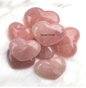 Rose Quartz Puffy Hearts Gemstone Hearts