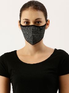 Black Grey Denim Face Mask