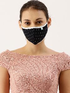 Black Polka Cotton Face Mask