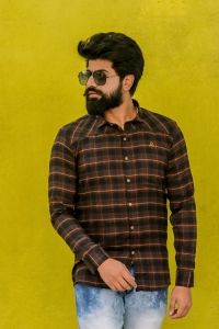 Brown Casual Checks Shirt