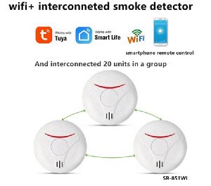 wifi+wireless interconnected smoke detectors (SR-851WI)