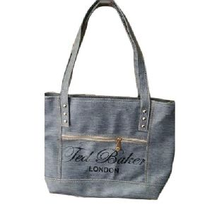 Ladies Grey Printed Handbag