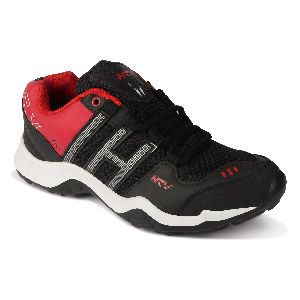 HRV SPORTS Men\'s Black and Red Running Shoes