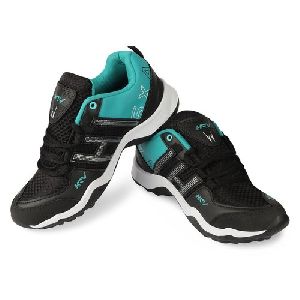 HRV SPORTS Mens Black and Sea Green Running Shoes