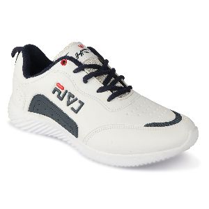HRV SPORTS Men\'s White & Navy Blue Running Shoes
