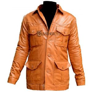 Mens 4 Pocket Leather Jacket