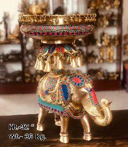 Brass Urli Elephant Statue