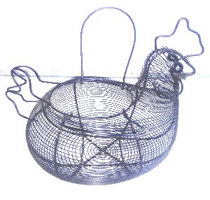 WROUGHT IRON EGG STORAGE WIRE MESH HANGING BASKETS