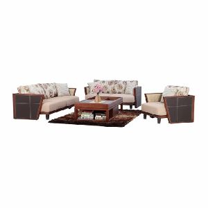 Rajtai Wooden Double Sofa with Pillow Set
