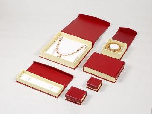 Red Rigid Paper Board Jewellery Box