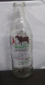Printed Milk Glass Bottle