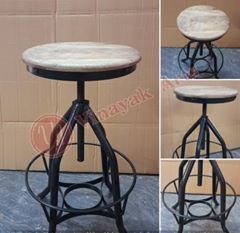 Iron and Wooden Stool