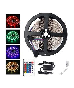 Led Strip RGB Remote Control LED Strip Light for Home Decoration with 2A Adapter (Multicolour, 5050 