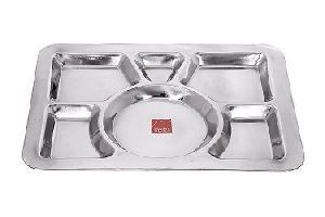Stainless Steel Six Compartment Tray