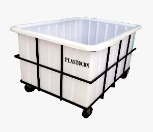 Plastic Material Handling Container with MS Trolley
