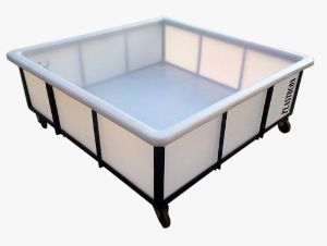 Plastic Square Trolley Container with MS Trolley