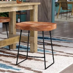 Curved Wooden Seating Low Height Stool