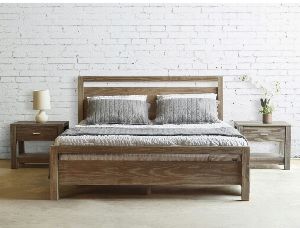 Grain Wood Furniture Loft Solid Wood Queen- size Panel Platform Bed