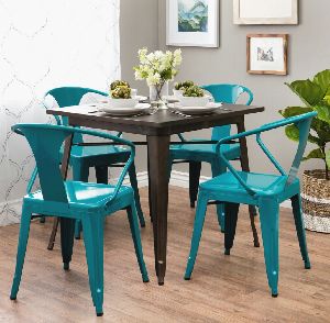 Metal Dining Set with 4 Dining Chairs