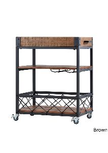 Rustic Mobile Serving Cart Tray