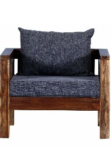 Single Seater Teak Finish Sofa