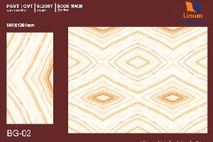 600x1200mm Book Mach Glossy GVT-PGVT Vitrified Floor Tiles