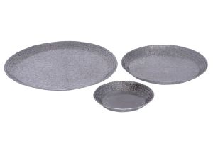 11.5 Inch Galvanized Metal Serving Plate
