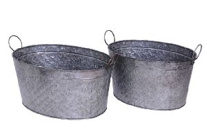 17.5 Inch Galvanized Metal Planter