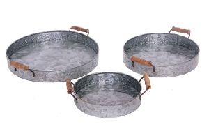 8x2.5 Inch Galvanized Metal Serving Plate