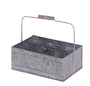 9x6x9 Inch Galvanized Metal Garden Basket