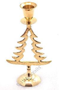 Pure Brass Christmas Tree Shaped Candle Holder