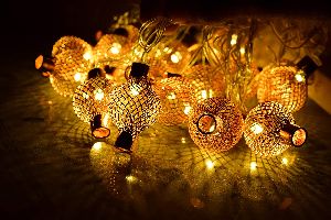 Home Delight Rose Gold Metal Copper String Fairy Light With 16 LED Pixel Bulbs