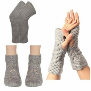 Handmade Woolen Knee Warmer With Gloves & Socks Combo